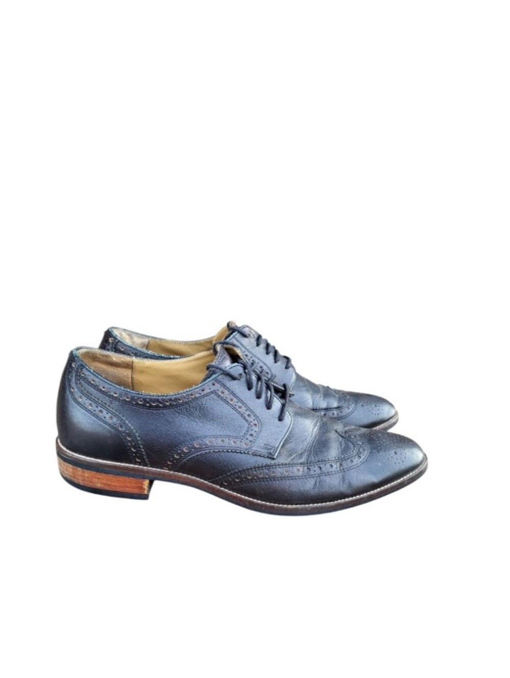 Cole Haan Lennox Wingtip Leather Black Oxford Derby Loafer Dress Shoe Men 9.5 - Picture 2 of 10